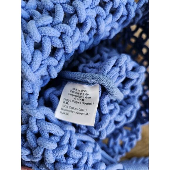 J. Crew Cadiz Hand Knotted Cotton Rope Tote Macrame Travel Beach - Picture 5 of 6